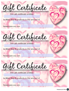 Mary Kay® Valentine'S Gift Certificates Qt Office® Blog Inside Mary Kay Gift Certificate Template