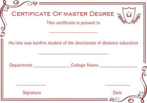 Master Degree Diploma Certificate Templates | Degree Inside Quality Masters Degree Certificate Template