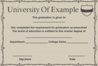 Masters Degree Certificate | Degree Certificate, Masters Intended For Quality Masters Degree Certificate Template