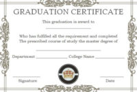 Masters Degree Certificate Templates | Degree Certificate Throughout Quality Masters Degree Certificate Template