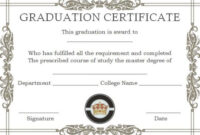 Masters Degree Certificate Templates | Degree Certificate Within Professional College Graduation Certificate Template