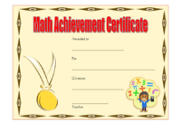 Math Achievement Certificate Template 5 Free | Certificate For Best Math Certificate Template