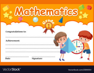 Mathematics Diploma Certificate Template Vector Image Within Math Certificate Template