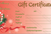 Merry Christmas Gift Certificate Template In Merry Christmas Gift Certificate Templates