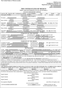 Mexican Marriage Certificate Translation Template (4 Intended For 11+ Mexican Marriage Certificate Translation Template