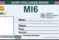 Mi6 Id Card Template Regarding Professional Mi6 Id Card Template