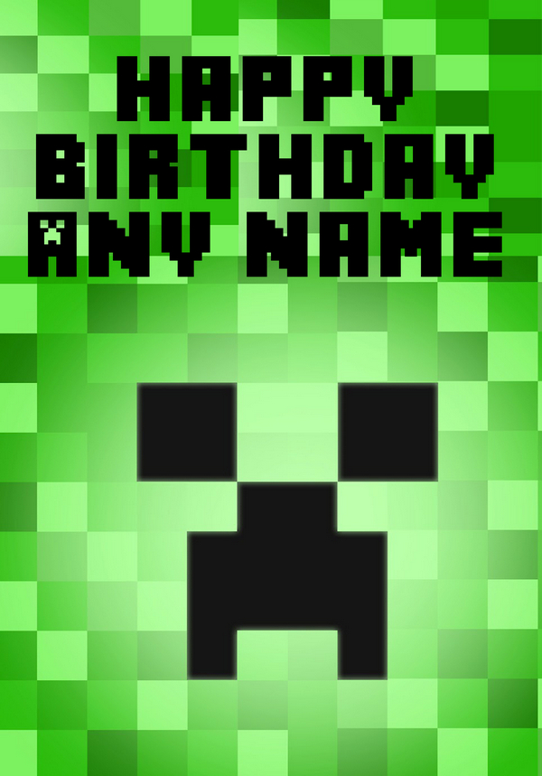 Minecraft+Creeper+Birthday+Card+Printable | Happy Birthday Intended For Minecraft Birthday Card Template