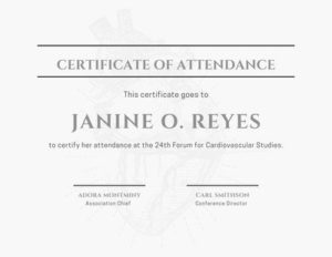 Minimalist Conference Attendance Certificate With Regard To Conference Certificate Of Attendance Template
