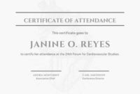 Minimalist Conference Attendance Certificate With Regard To Free Certificate Of Attendance Conference Template