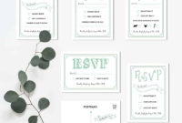 Mint Rustic Diy Rsvp Card In Printable Template For Rsvp Cards For Wedding