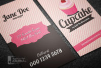 Modern Psd Free Cupcake Business Card Template Designed In For Professional Cake Business Cards Templates Free