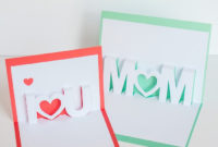 Mom, I Love You Pop Up Cards With Free Silhouette Cut Files With I Love You Pop Up Card Template
