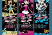 Monster High Invitation Printable Monster High Ticket With Free Monster High Birthday Card Template