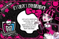 Monster High Invitations Template | Monster High Birthday With Monster High Birthday Card Template