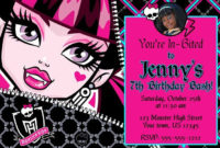 Monster High Invitations Templates Inspirational Monster Within Monster High Birthday Card Template