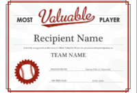 Most Valuable Player Award Certificate Pertaining To Free Sports Award Certificate Template Word