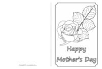 Mother'S Day Card Colouring Templates (Sb4359) Sparklebox Within Quality Mothers Day Card Templates