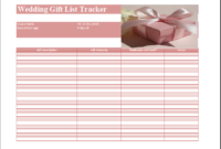 Ms Excel Wedding Gift List Template | Word & Excel Templates Intended For Printable Gift Certificate Log Template