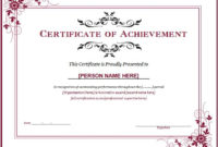 Ms Word Achievement Award Certificate Templates | Word For Printable Certificate Of Achievement Template Word