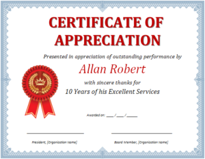 Ms Word Certificate Of Appreciation | Office Templates Online For Printable Certificate Of Recognition Word Template