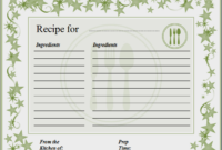 Ms Word Recipe Card Template | Word & Excel Templates With Printable Free Recipe Card Templates For Microsoft Word