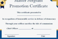 Msgt Promotion Certificate Template | Certificate Templates In Officer Promotion Certificate Template