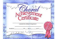 Music In Motion: Choral Achievement Certificate With Choir Certificate Template