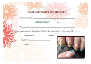 Nail Salon Gift Certificates | Gift Certificate Template Pertaining To Professional Nail Gift Certificate Template Free