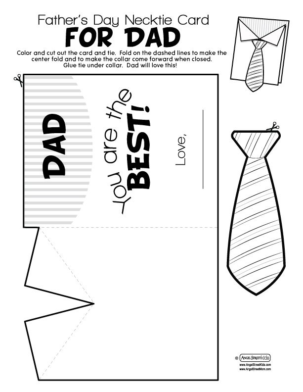 Necktie Card Dad | Father'S Day Activities, Fathers Day Art In Free Fathers Day Card Template