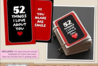 Not That I Think My Son Could Come Up With 52 Things In One Intended For Quality 52 Reasons Why I Love You Cards Templates