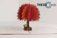 Oak Tree Pop Up Card, 3D Card The3Dcards In Pop Up Tree Card Template