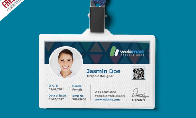 Office Id Card Design Psd | Psdfreebies | Id Card Inside Professional Conference Id Card Template