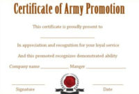 Officer Promotion Certificate Template | Certificate For Officer Promotion Certificate Template