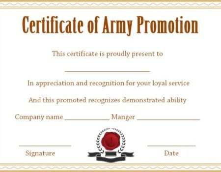 Officer Promotion Certificate Template | Certificate For Officer Promotion Certificate Template