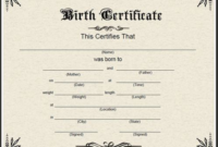 Official Birth Certificate Template (8) Templates Example In Best Birth Certificate Templates For Word