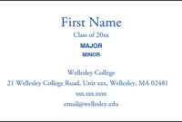 On Campus Printing Services For Wellesley Branded Business With Regard To 11+ Student Business Card Template
