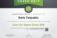 Online Green Belt Training & Certification Goleansixsigma Intended For Quality Green Belt Certificate Template