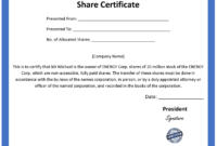 Ordinary Share Certificate Template With Regard To Best Template Of Share Certificate