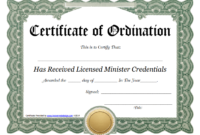 Ordination Certificate Template: 14+ Unique And Free With Certificate Of Ordination Template