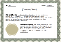 Ownership Certificate Template (2) Templates Example With Regard To Ownership Certificate Template