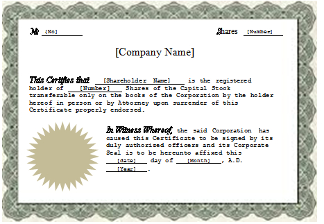 Ownership Certificate Template (2) Templates Example With Regard To Ownership Certificate Template