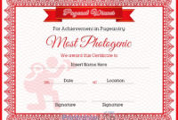 Pageant Most Photogenic Achievement Certificate Sample In In Pageant Certificate Template