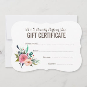 Painted Floral Salon Gift Certificate Template Regarding Salon Gift Certificate Template