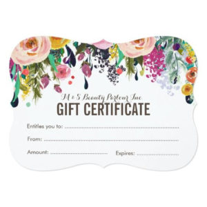 Painted Floral Salon Gift Certificate Template | Zazzle Regarding Salon Gift Certificate Template