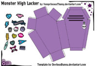 Paper Crafts Templates | Monster High Locker Papercraft Intended For Free Monster High Birthday Card Template