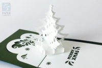 Papercut Template Pop Up Card “Christmas Tree”, Instant Download, Svg, Pdf, Diy, Cut&Glue Own 3D Pop Up Card 180 Deg For Printable Pop Up Tree Card Template