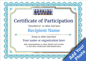Participation Certificate Templates Free, Printable, Add For Free Templates For Certificates Of Participation