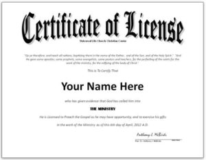Pastor License Certificate Template Google Search Regarding Certificate Of License Template