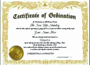 Pastor Ordination Certificate Template Inspirational In Ordination Certificate Templates