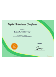 Perfect Attendance Award Certificate Template Pdf Within Perfect Attendance Certificate Template